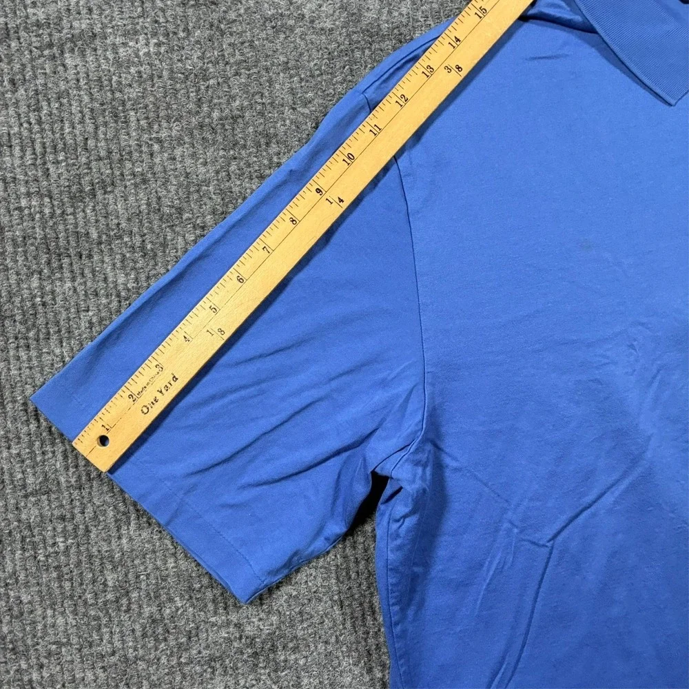 Polo Golf Ralph Lauren Men's Polo Shirt L Blue Pima Cotton High-Low Short Sleeve
